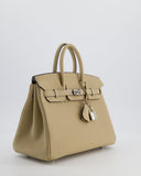 *RARE* Hermes Birkin 25 Retourne Bag in Trench Togo Leather with Palladium Hardware