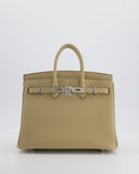 *RARE* Hermes Birkin 25 Retourne Bag in Trench Togo Leather with Palladium Hardware
