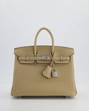 *RARE* Hermes Birkin 25 Retourne Bag in Trench Togo Leather with Palladium Hardware