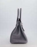 *NEW COLOUR* Hermes Birkin 30 Retourne Bag in Gris Pantin Togo Leather with Palladium Hardware