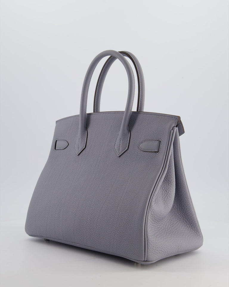 *NEW COLOUR* Hermes Birkin 30 Retourne Bag in Gris Pantin Togo Leather with Palladium Hardware
