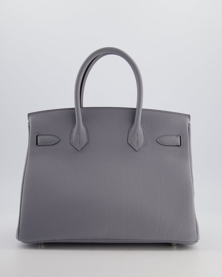 *NEW COLOUR* Hermes Birkin 30 Retourne Bag in Gris Pantin Togo Leather with Palladium Hardware