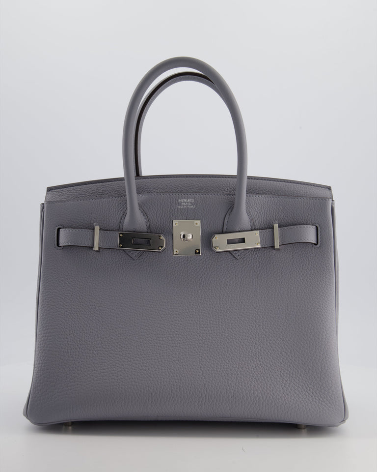 *NEW COLOUR* Hermes Birkin 30 Retourne Bag in Gris Pantin Togo Leather with Palladium Hardware
