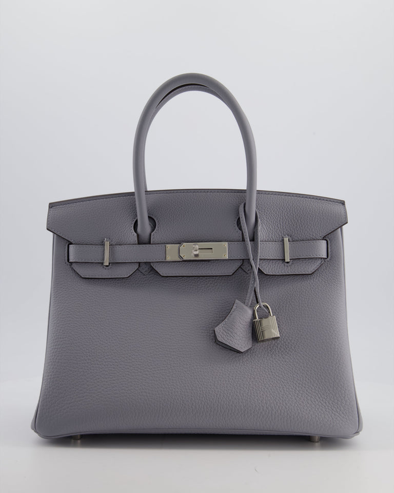 *NEW COLOUR* Hermes Birkin 30 Retourne Bag in Gris Pantin Togo Leather with Palladium Hardware