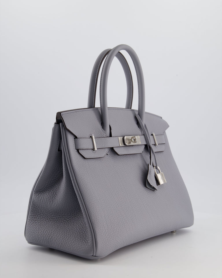 *NEW COLOUR* Hermes Birkin 30 Retourne Bag in Gris Pantin Togo Leather with Palladium Hardware