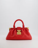 Louis Vuitton Red Leather Nanogram Clutch Bag with Gold Hardware RRP £1,950