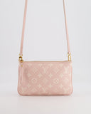 Louis Vuitton Pink and White Empreinte Monogram Double Zip Pochette Bag with Gold Hardware RRP £1,480