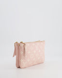 Louis Vuitton Pink and White Empreinte Monogram Double Zip Pochette Bag with Gold Hardware RRP £1,480