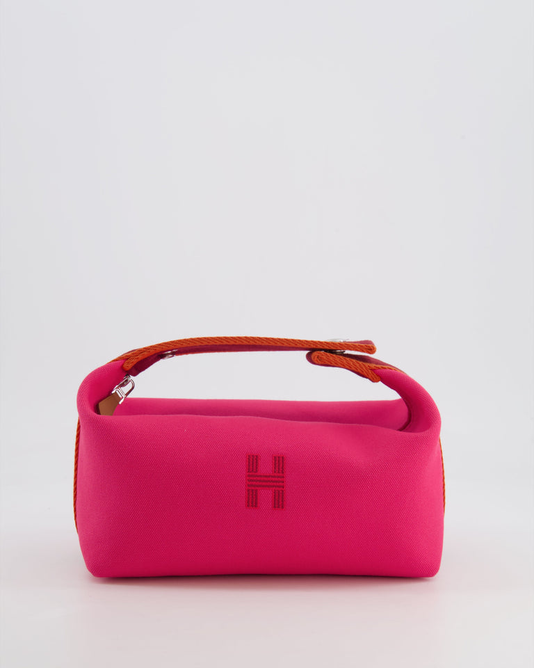 Hermes Small Bride-a-Brac Bag in Hibiscus Canvas with Palladium Hardware