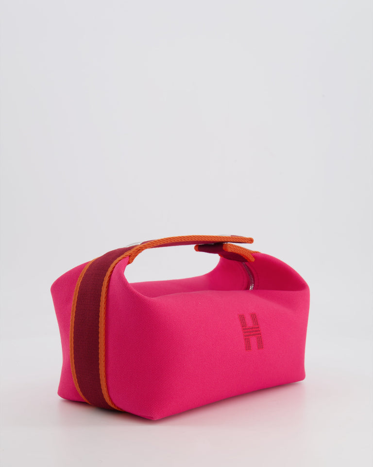 Hermes Small Bride-a-Brac Bag in Hibiscus Canvas with Palladium Hardware