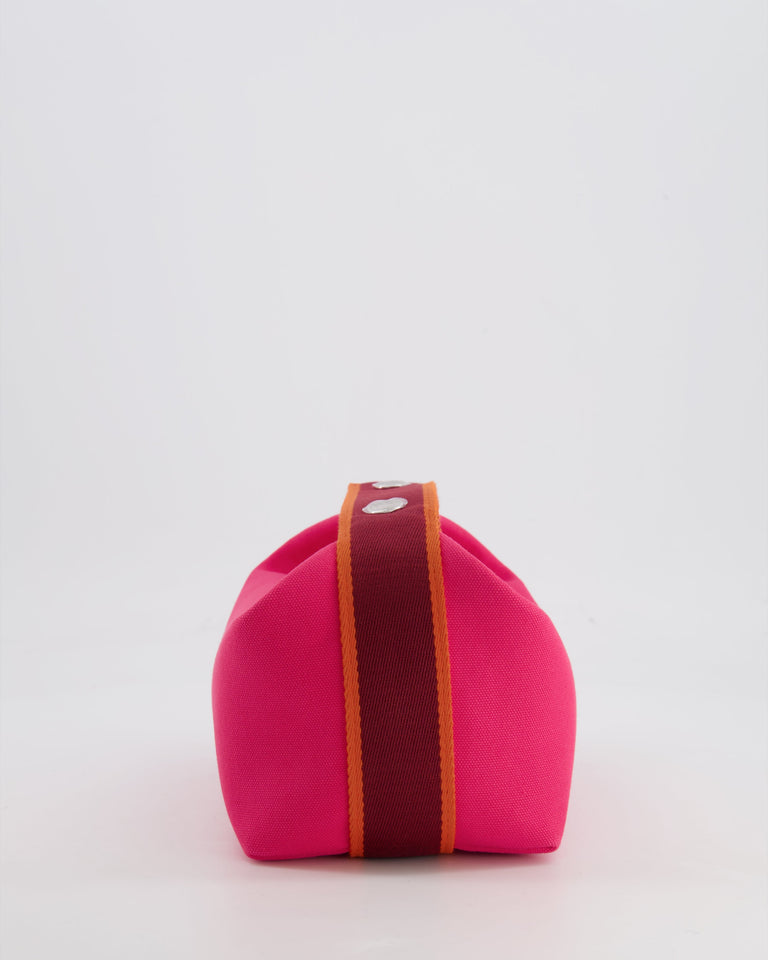 Hermes Small Bride-a-Brac Bag in Hibiscus Canvas with Palladium Hardware