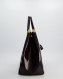 Prada Burgundy Large Galleria Patent Tote Bag with Gold Hardware
