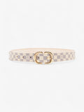 Louis Vuitton Thin Buckle Belt Damier Azur Coated Canvas 80cm 32"
