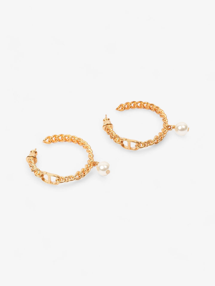 Christian Dior 30 Montaigne Hoops Gold / Pearl Base Metal