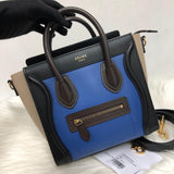Tri-Coloured Nano Luggage Tote in Cobalt/Black/Tan