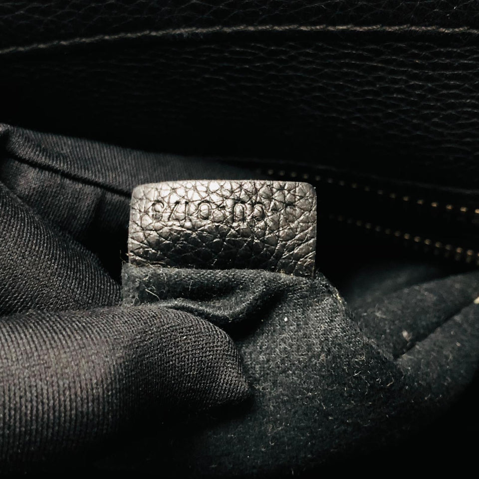Mini Luggage in Black Leather with Silver Hardware