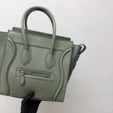 Mini Luggage in Smooth Calfskin Leather Tote - Almond