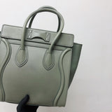 Mini Luggage in Smooth Calfskin Leather Tote - Almond