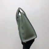 Mini Luggage in Smooth Calfskin Leather Tote - Almond