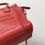 Red Leather Nano Luggage Tote
