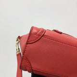 Red Leather Nano Luggage Tote