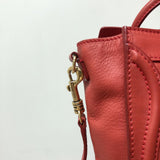 Red Leather Nano Luggage Tote