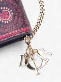 Christian Dior Animal Print Wallet on Chain Pink / Navy Blue Calfskin Leather