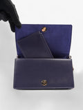 Christian Dior Animal Print Wallet on Chain Pink / Navy Blue Calfskin Leather