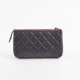 Chanel Black Pouch Cosmetic Bag Clutch Black