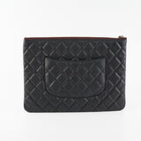 Chanel Medium O case Pouch Clutch Caviar Black