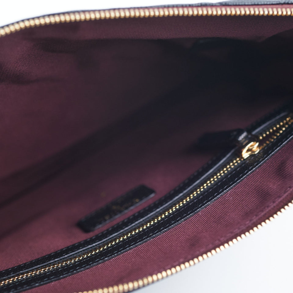 Chanel Medium O case Pouch Clutch Caviar Black