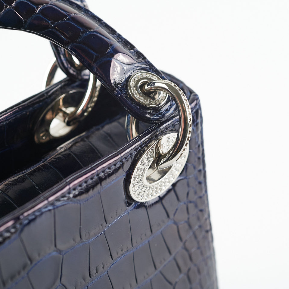 Dior Lady Dior Mini Navy Blue
