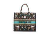 Christian Dior Large Black Multicolour Embroidery Book Tote