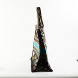 Christian Dior Large Black Multicolour Embroidery Book Tote