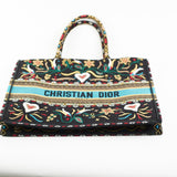 Christian Dior Large Black Multicolour Embroidery Book Tote