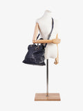 Christian Dior Granville Bag Navy Blue Leather Medium