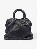 Christian Dior Granville Bag Navy Blue Leather Medium