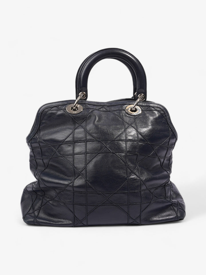 Christian Dior Granville Bag Navy Blue Leather Medium