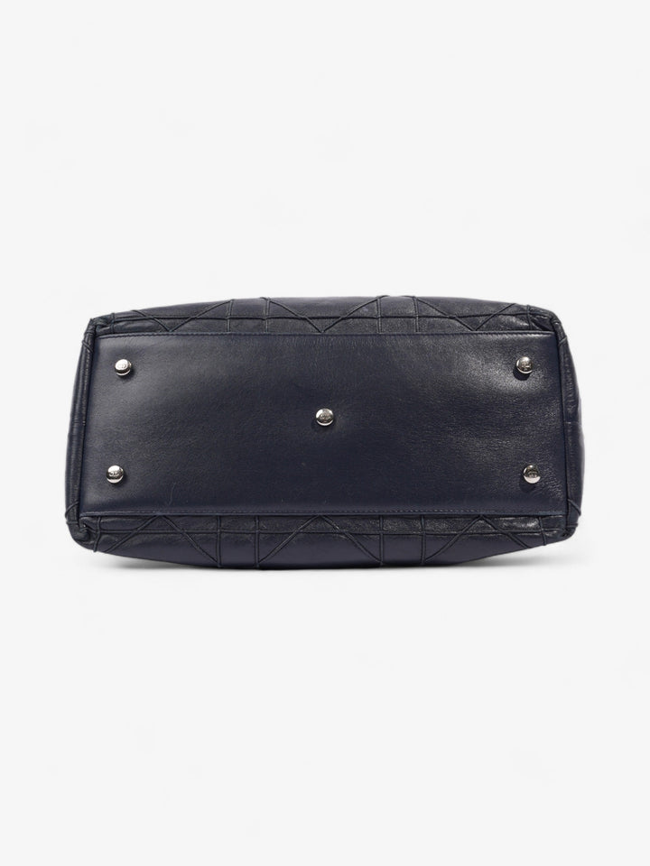 Christian Dior Granville Bag Navy Blue Leather Medium