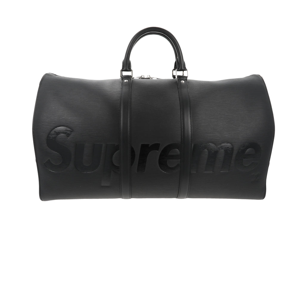 Louis Vuitton X SUPREME X Supreme Black Epi Keepall 55 Travel Bag