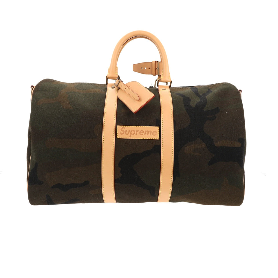 Louis Vuitton X SUPREME X Supreme Keepall Bandouliere 45 Camo Travel Bag