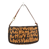 Louis Vuitton X Stephen Spro Limited Edition Graffiti Pochette Accessorie bag in brown canvas