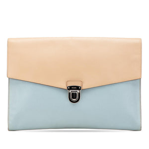 Prada Bicolor Saffiano Envelope Pushlock Clutch