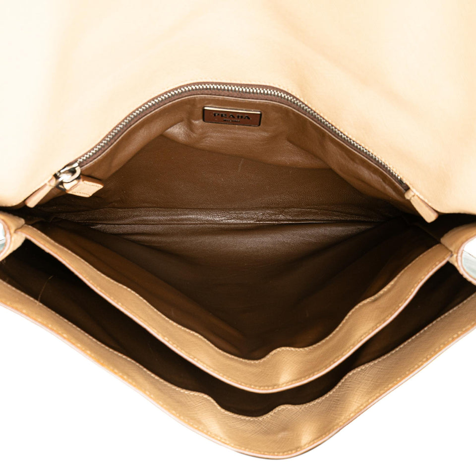 Prada Bicolor Saffiano Envelope Pushlock Clutch