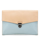 Prada Bicolor Saffiano Envelope Pushlock Clutch