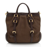 Prada Canapa Logo Belted Tote (SHF-zDMSqS)