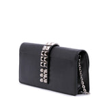 Prada City Calfskin and Saffiano Studded Elektra Clutch with Chain