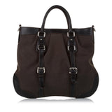 Prada Convertible Belted Canvas Satchel (SHG-37587)
