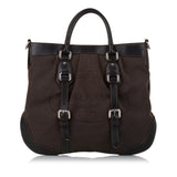 Prada Convertible Belted Canvas Satchel (SHG-37587)