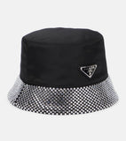Prada LOGO PLAQUE EMBELLISHED BUCKET HAT